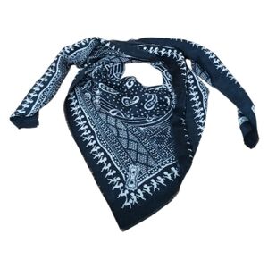 Valentina Paisley Print Black and White Bandana Scarf